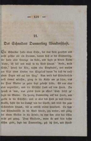 21. Des Schneiders Daumerling Wanderschaft.