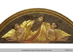 Thronende Madonna mit Kind : Gottvater mit Engeln