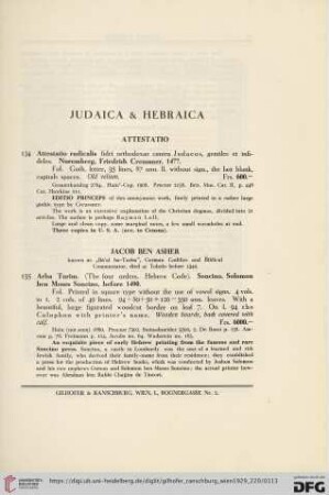 Judaica & Hebraica (Nr.134-142)