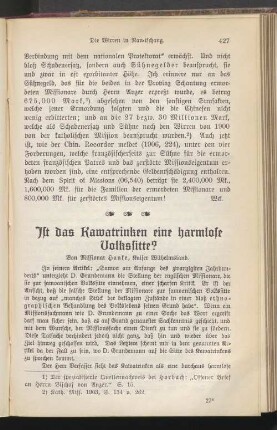 Ist das Kawatrinken eine harmlose Volkssitte?