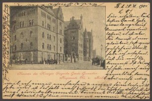 Ansichtskarte Königin Augusta-Garde-Grenadiere, Kaserne und Zeichnung