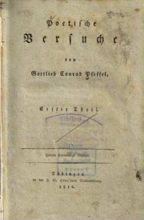 Poetische Versuche, 1