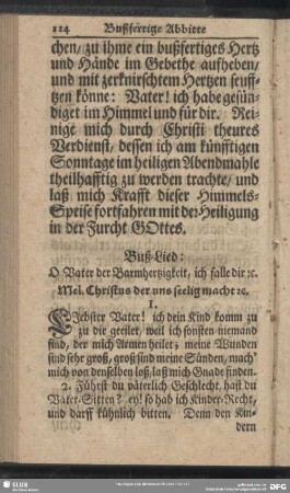 Buß-Andacht am Donnerstage