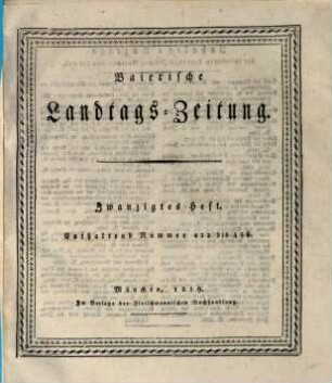 Baierische Landtags-Zeitung. 20. 1819 = Nr. 433 - 456
