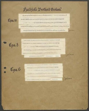 Schriftproben und Bestellungen des Schrifttyps "Berthold-Grotesk, halbfett und fett"