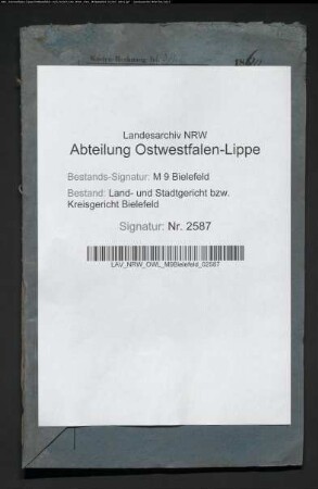 Erblasser: Haschenbrink, Joseph: Testament