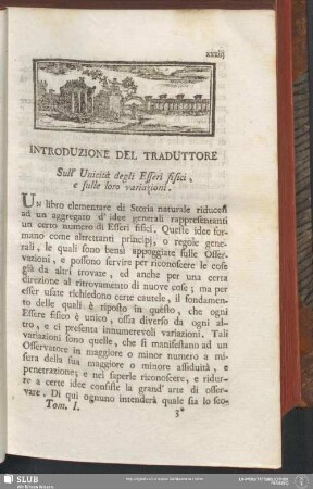 Introduzione Del Traduttore Sull' Unicità degli Esseri fisici, e sulle loro variazioni
