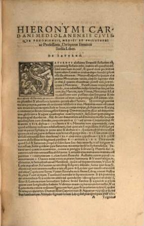 Hieronymi Cardani, In Cl. Ptolemaei De Astrorvm Ivdiciis, Avt (Vt Vvlgo appellant) Qvadripartitae Constructionis lib. IIII. Commentaria, ab Avtore postremùm castigata, & locupletata