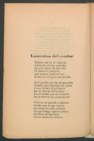 Lamentos del cantor
