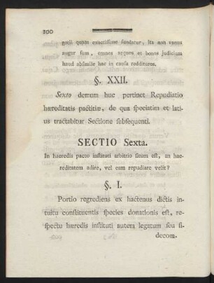 Sectio Sexta. In haeredis pacto instituti arbitrio fitum est, ...