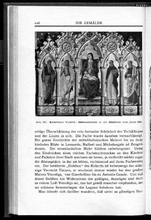 Abb. 101. Bartolomeo Vivarini: Madonnenaltar in der Akademie vom Jahre 1464