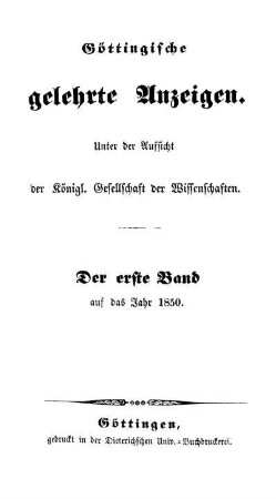 1850,1: Göttingische gelehrte Anzeigen