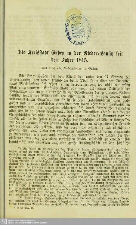 Die Kreisstadt Guben in der Nieder-Lausitz seit dem Jahre 1815