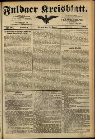 Ausgabe vom Mittwoch, den 18. August 1909.