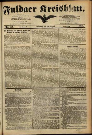 Ausgabe vom Mittwoch, den 18. August 1909.
