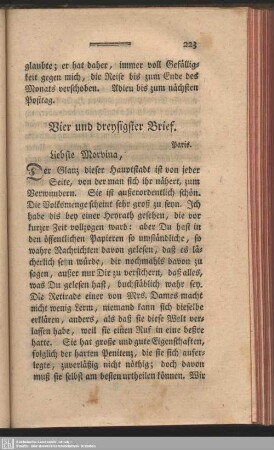 Vier und dreysigster Brief