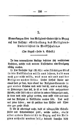 Bemerkungen über den Religions-Unterricht in Bezug auf den Aufsatz: "Ertheilung des Religions-Unterrichtes in Volkschulen." : (Im August-Hefte d. Schrift.)