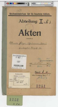 Alliierte Polizei (Gendarmerie, sureté); Tätigkeit, Uebergriffe usw.: Bd. 1 a