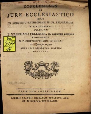 Conclusiones ex iure ecclesiastico