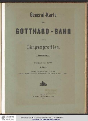 General-Karte der Gotthard-Bahn nebst Längsprofilen
