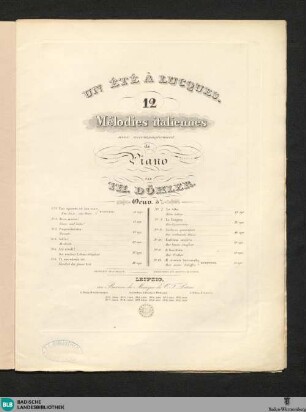 12: Il nuovo barcarolo : Duettino; op. 57