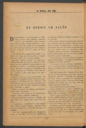 De Bernis em acção
