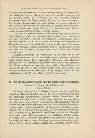 14. Das physikalische Kabinett und die meteorologische Station