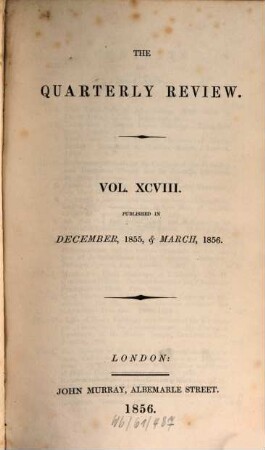 The quarterly review, 98 = No. 195 - 196. 1855/56 (1856)