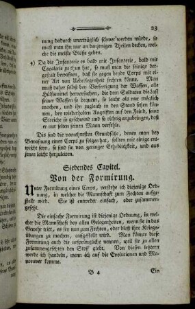 Siebendes Capitel. Von der Formirung.