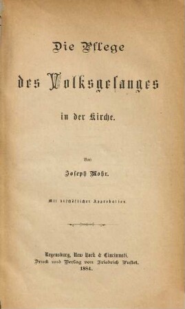 Die Pflege des Volksgesanges in der Kirche
