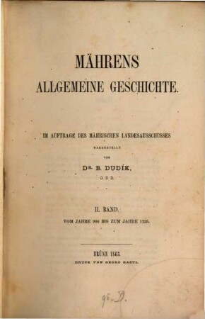 Mährens allgemeine Geschichte, 2. Vom Jahre 906 bis zum Jahre 1125