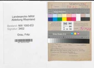 Entnazifizierung Fritz Grau, geb. 21.10.1907 (Ingenieur)