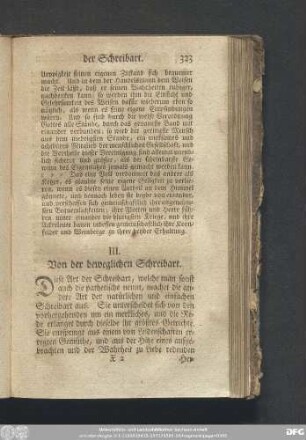 III. Von der beweglichen Schreibart.