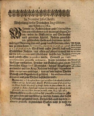 Peinlicher sächsischer Inquisition- und Achts-Proceß