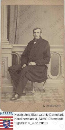 Rueding, Egid v. Dr. (1814-1867) / Porträt, in Raumkulisse sitzend, Ganzfigur