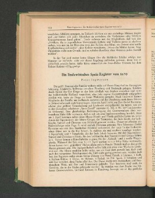 Ein lindewittsches Speis-Register von 1670