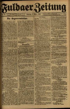 Ausgabe vom Montag, den 15. März 1920.