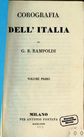 Corografia dell'Italia. 1