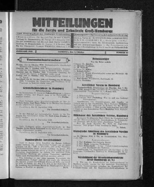 Jahrgang 1930, Hamburg, den 5. Oktober, Nummer 40