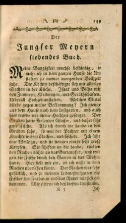 Der Jungfer Meyern siebendes Buch.