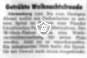 Getrübte Weihnachtsfreude