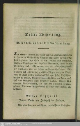 Dritte Abtheilung. Besondere äußere Ortsbeschreibung
