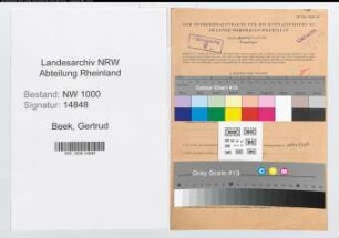 Entnazifizierung Gertrud Beek, geb. 26.05.1891 ()