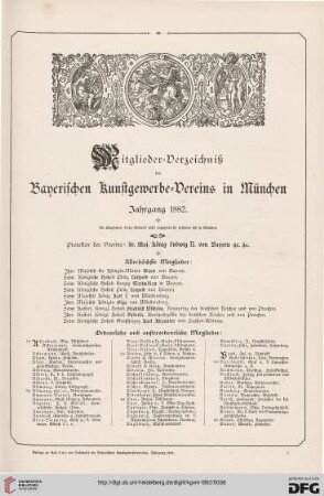 Mitgliederverzeichniß des Bayerischen Kunstgewerbe-Vereins in München