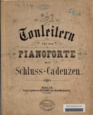 Tonleitern für das Pianoforte mit Schluss-Cadenzen