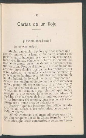 I : ¡Orientales y basta!