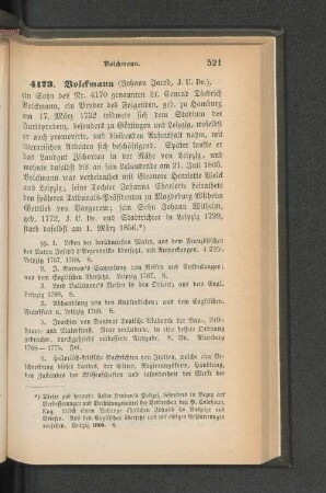 4173. Volckmann (Johann Jacob, J. U. Dr.)
