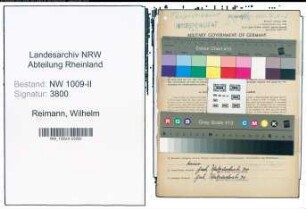 Entnazifizierung Wilhelm Reimann , geb. 08.05.1906 (Spediteur)