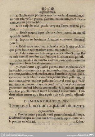 DEMONSTRATIO XIV. Tempus est motuum aequlium numerus.