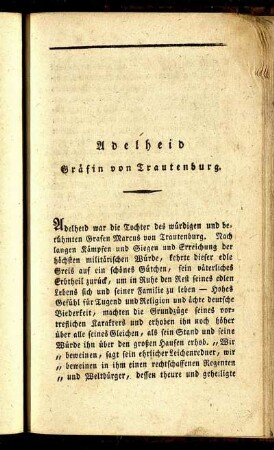 Adelheid Gräfin von Trautenburg.